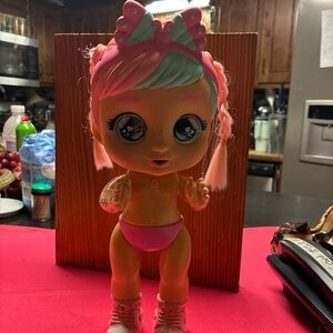 Colorful Hair Doll with Pink Outfit